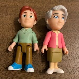 CoComelon Dad & Grandma Replacement Poseable Toy Figures - Green & Pink Outfits
